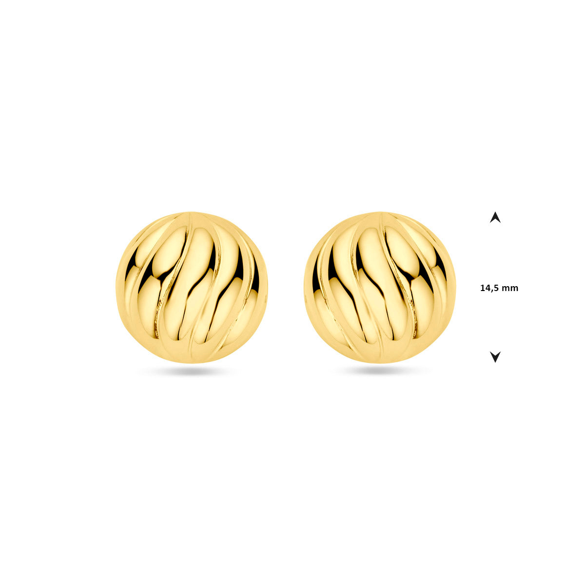 Ohrstecker 14,5 mm 1 Mikron versilbert (gelb)