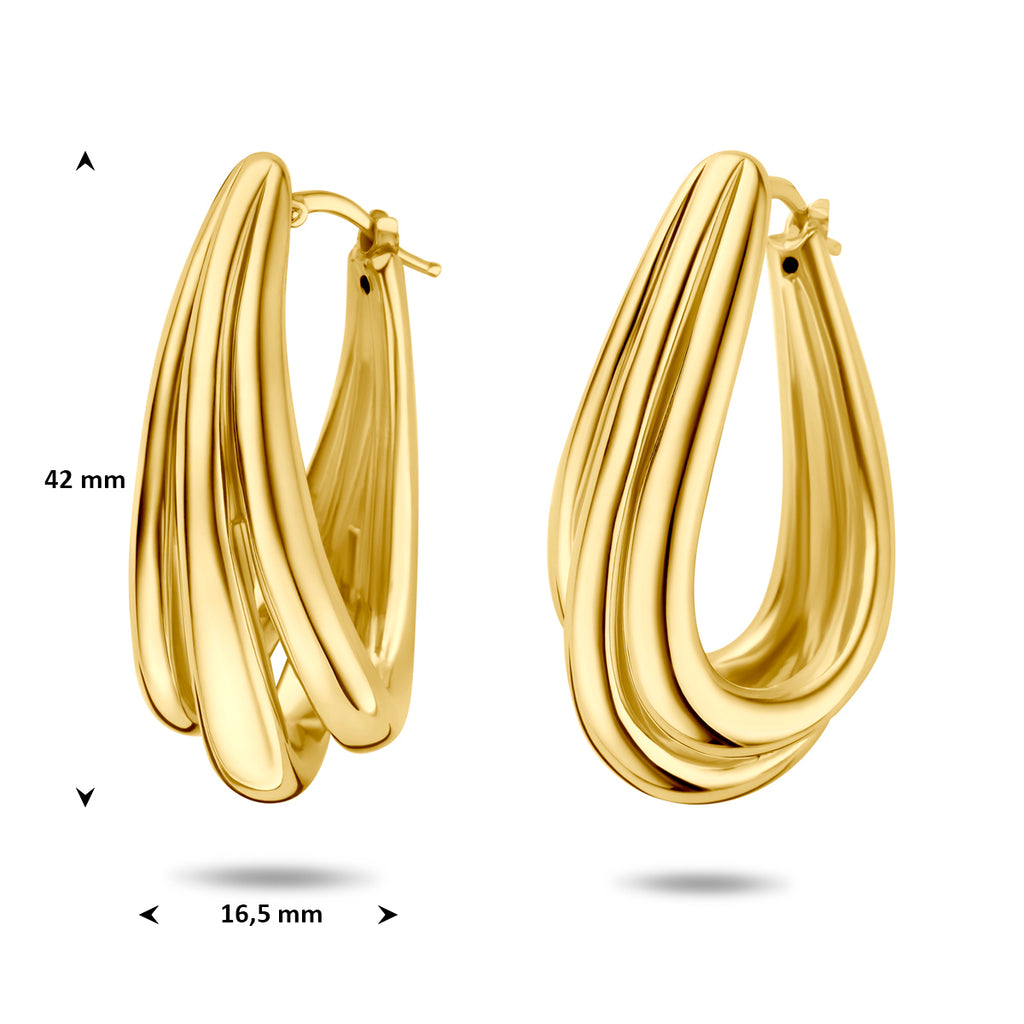 oorringen 42 mm 1 micron zilver verguld (geel)