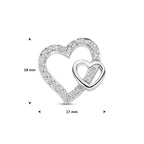 hanger hartjes zirkonia 18 mm zilver gerhodineerd