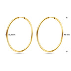 Ohrringe 1,8 mm Rundrohr 14K Gelbgold
