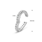 ear cuff hartje zirkonia 13,5 mm zilver gerhodineerd