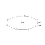 enkelbandje zirkonia 24 + 2 cm zilver gerhodineerd