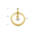 hanger cirkel diamant 0.06ct h si 14K geelgoud - rondje,bolletje,ringetje,draad