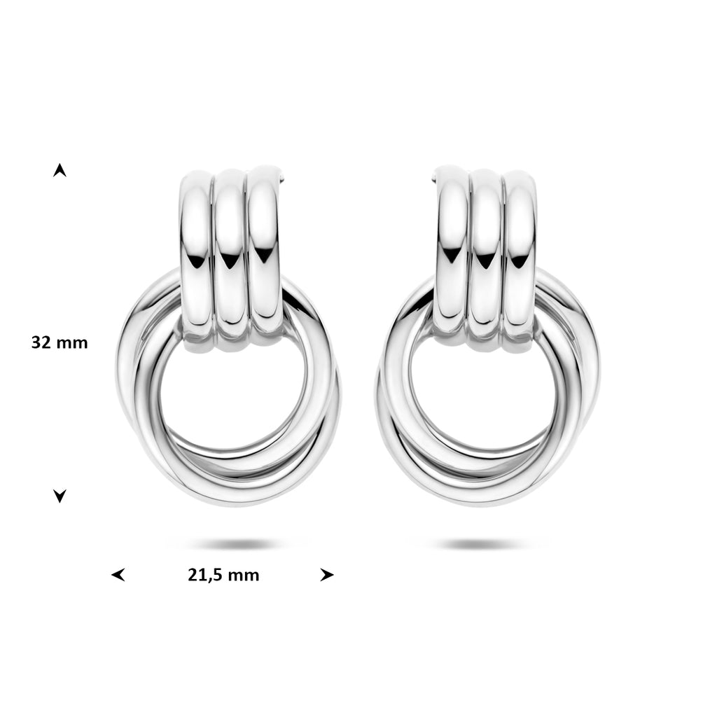 stekeroorringen 32 mm zilver gerhodineerd