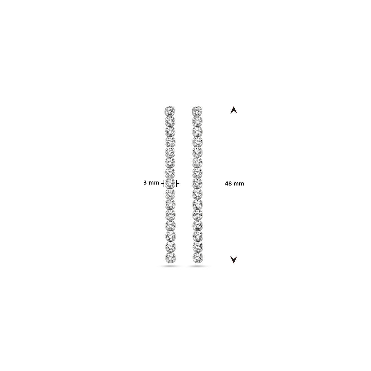 oorhangers zirkonia zilver gerhodineerd