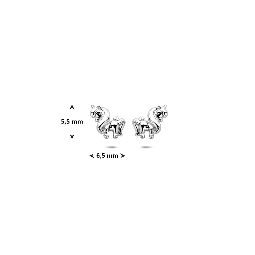 Ohrstecker Einhorn 5,5 mm Sterlingsilber rhodiniert
