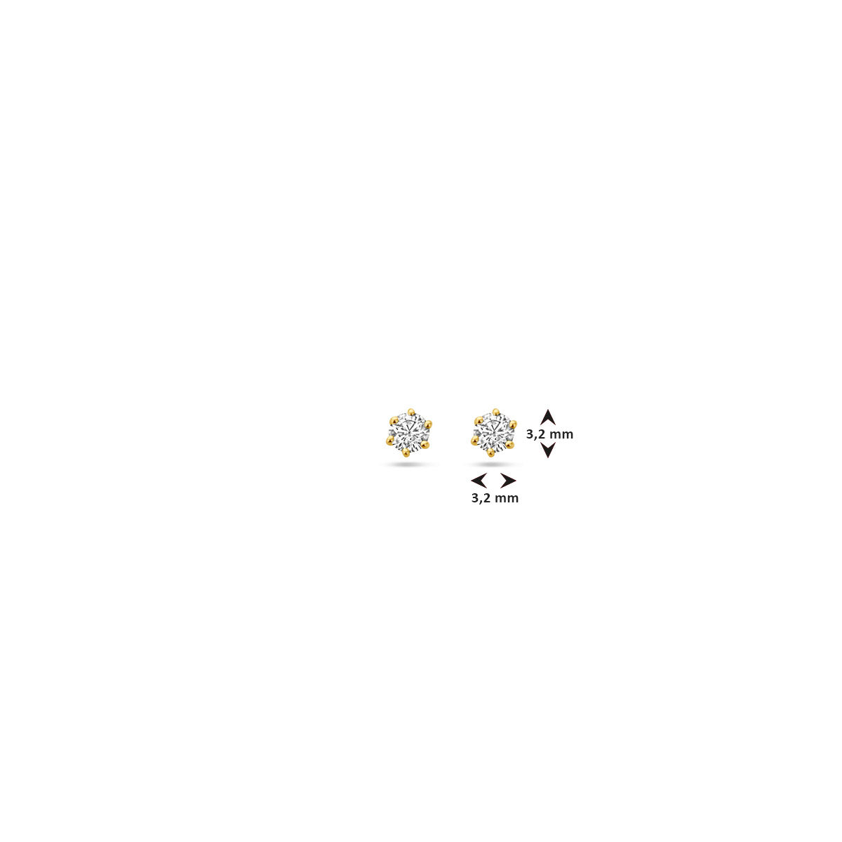 oorknoppen diamant h si 14K geelgoud