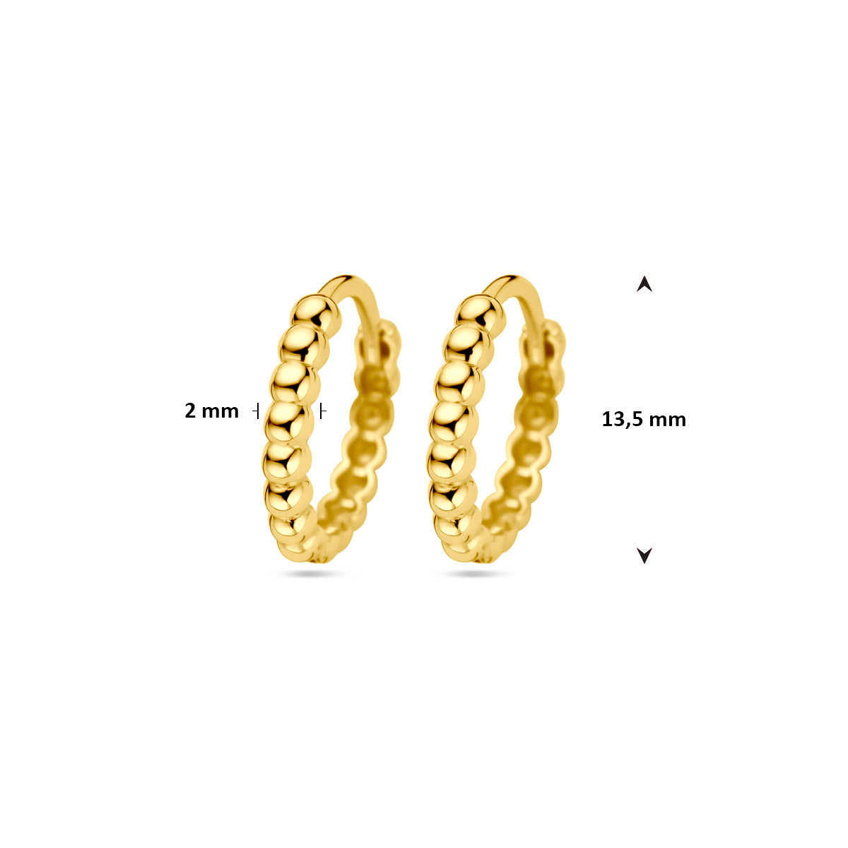 Creolen Kügelchen 13,5 mm 14K Gelbgold