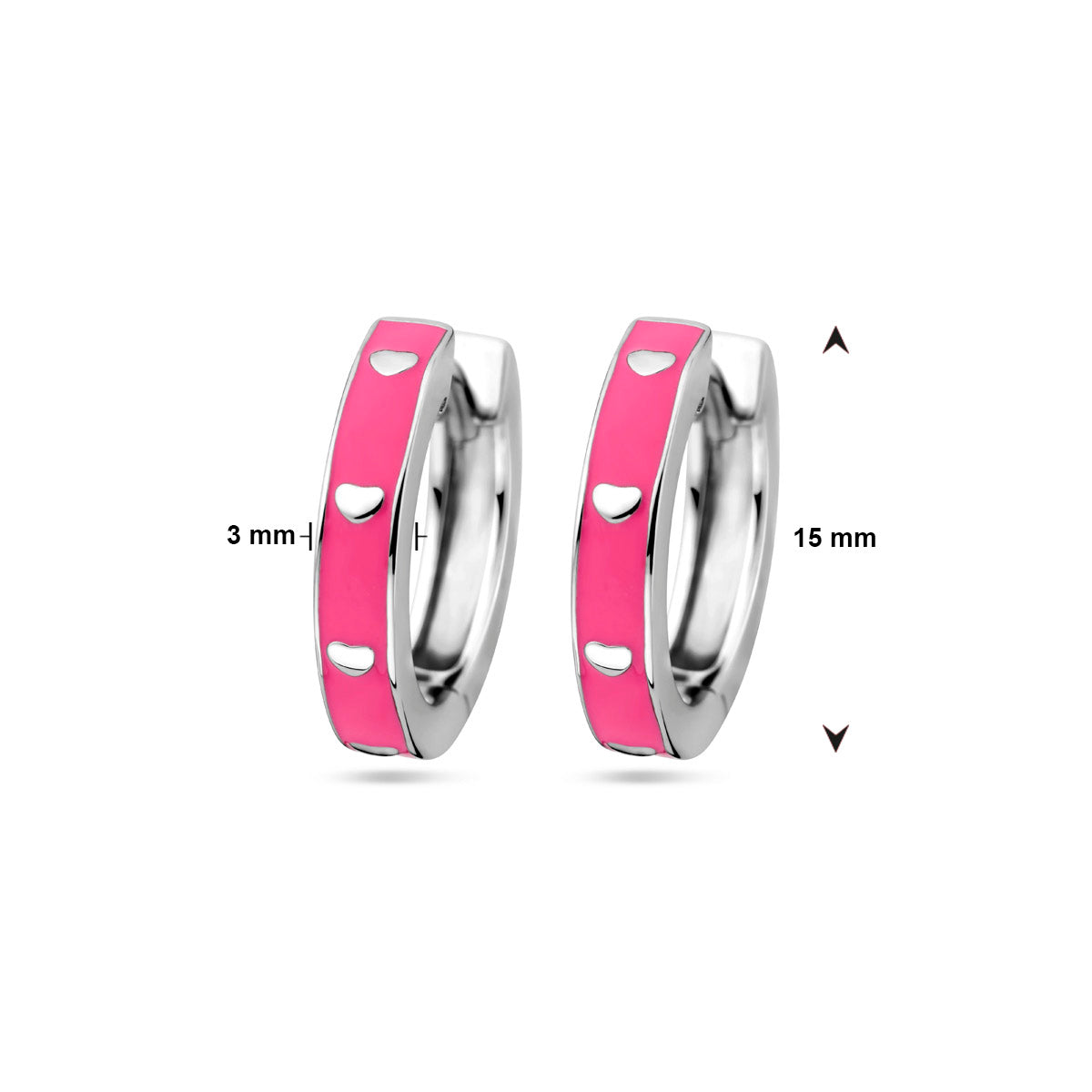 Ohrhänger rosa Emaille, Silber rhodiniert