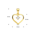 Anhänger Herz Zirkonia 9,5 mm 14K Gelbgold