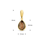 Anhänger Rauchquarz 12,5 mm 14K Gelbgold