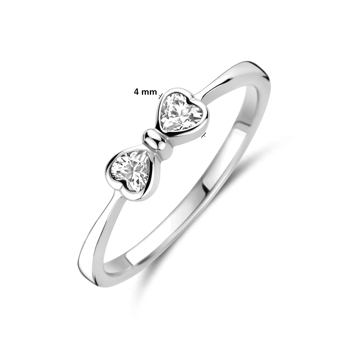 Ring Schleife Zirkonia Silber rhodiniert