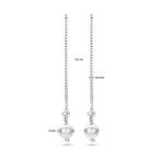 doortrekoorbellen swarovski parel zilver gerhodineerd
