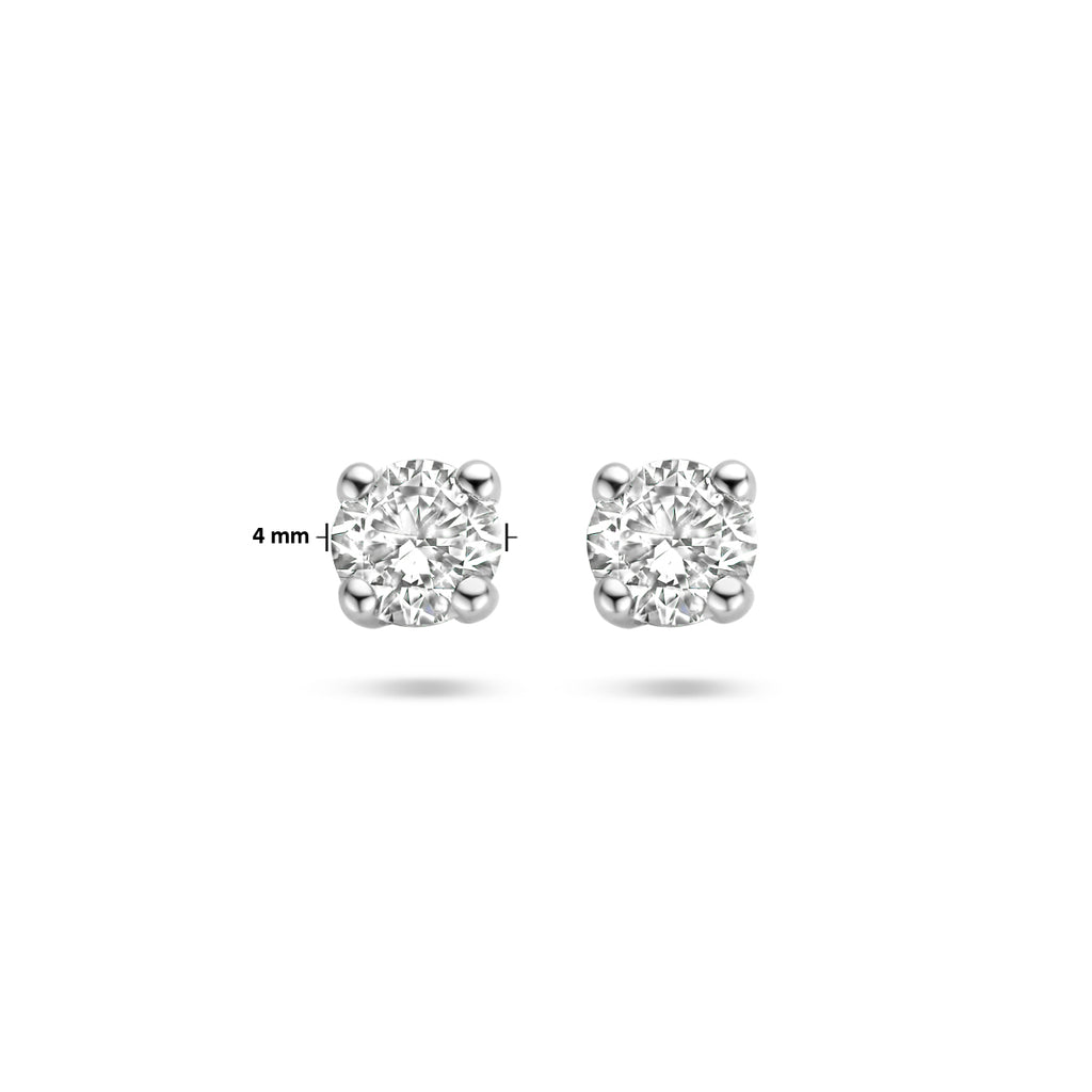 oorknoppen lab grown diamant 0.50ct (2x 0.25ct) h si 14K witgoud met palladium
