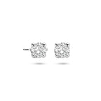 oorknoppen lab grown diamant 0.50ct (2x 0.25ct) h si 14K witgoud met palladium