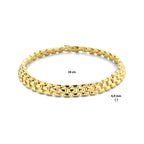 armband panter 6,9 mm 19 cm 3 micron zilver verguld (geel)