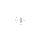 flat back piercing zirkonia 5 mm zilver gerhodineerd