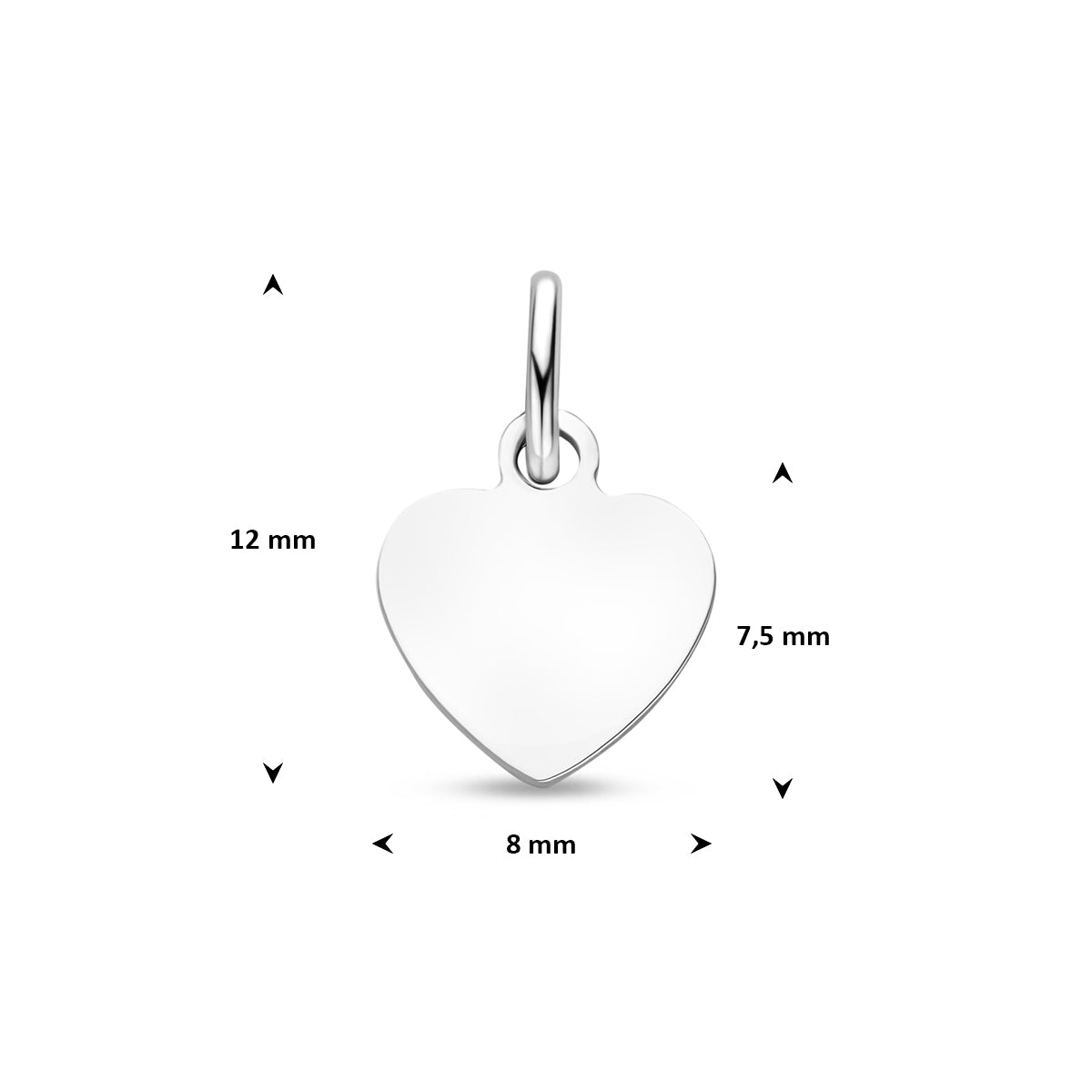 graveerhanger hart zilver gerhodineerd