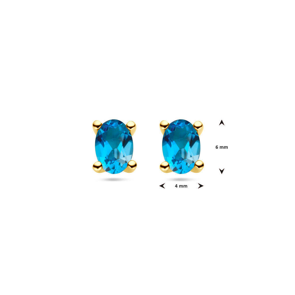 Ohrstecker London Blue Topas 14K Gelbgold