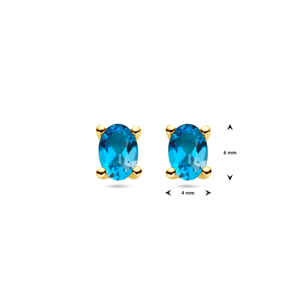 Ohrstecker London Blue Topas 14K Gelbgold