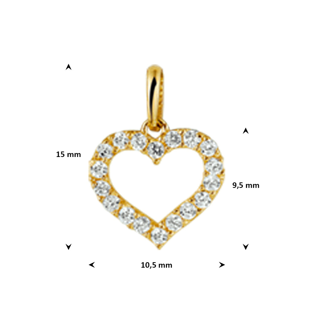 Anhänger Herz Zirkonia 14K Gelbgold