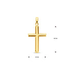 hanger kruis 28 mm 14K geelgoud