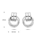 Steckerohrringe 20 mm Silber rhodiniert