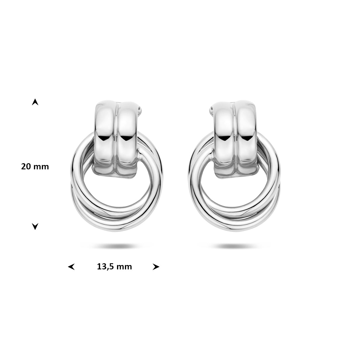 Steckerohrringe 20 mm Silber rhodiniert