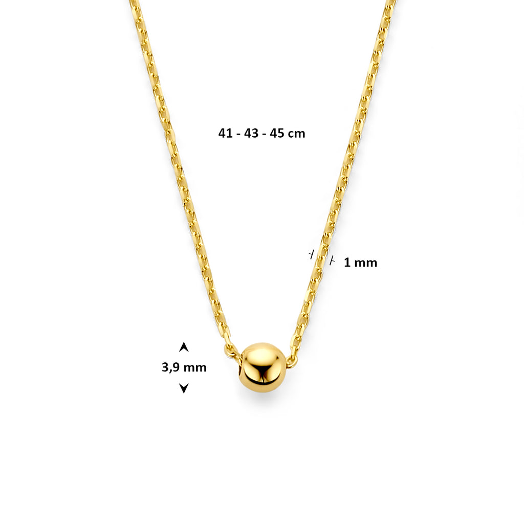 9k collier bol 41 - 43 - 45 cm 9K geel