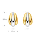 stekeroorringen 16,5 mm 1 micron zilver verguld (geel/rhodium)