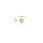 flat back piercing hartje zirkonia 4,5 mm 1 micron zilver verguld (geel)