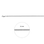vossestaart rond 2,1 mm zilver gerhodineerd