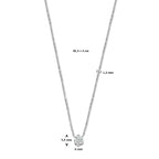 Zirkonia-Halskette 41,5 + 3 cm Silber rhodiniert
