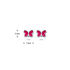 Ohrstecker Emaille Schmetterling 5 mm Silber rhodiniert