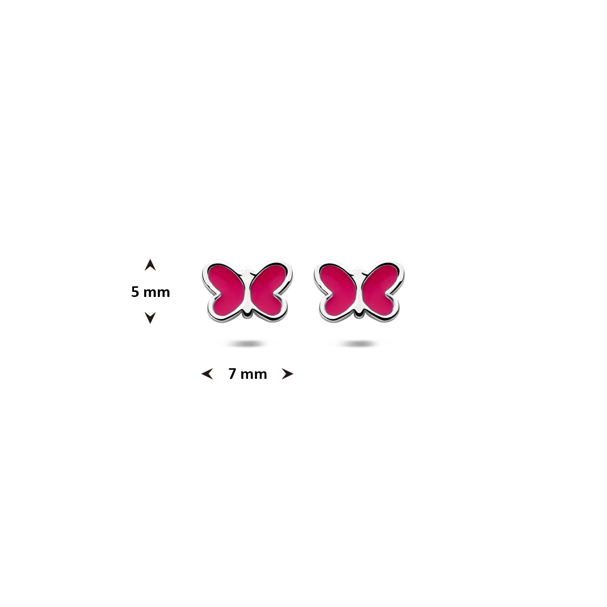 Ohrstecker Emaille Schmetterling 5 mm Silber rhodiniert