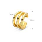 ear cuff 12,5 mm 1 micron zilver verguld (geel)