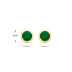 Ohrstecker grün Achat 4,5 mm 14K Gelbgold