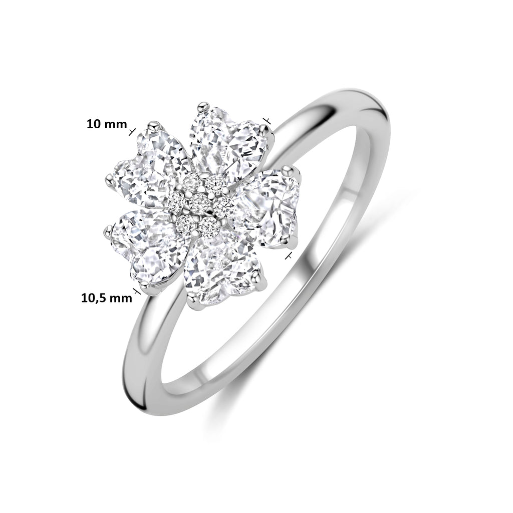 Ring Zirkonia Silber rhodiniert