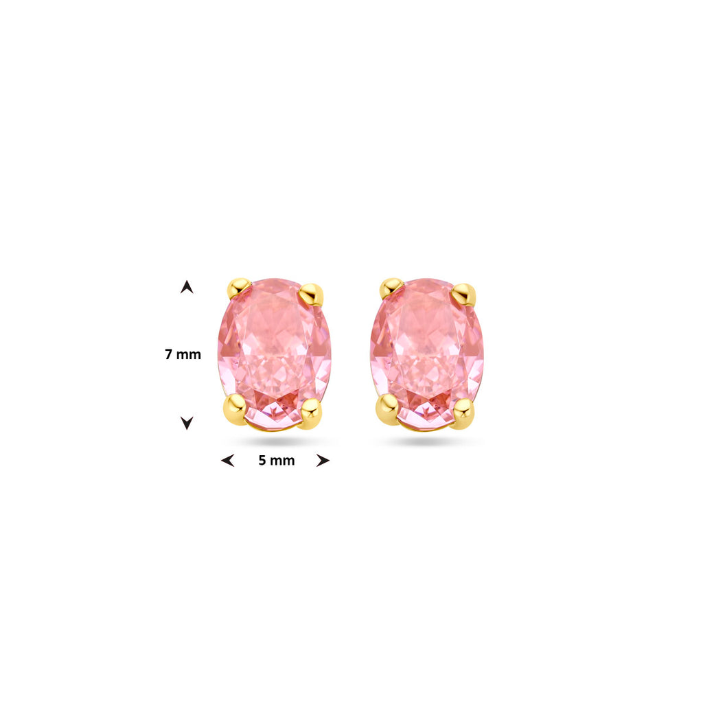 Ohrstecker Padparadscha Zirkonia 14K Gelbgold