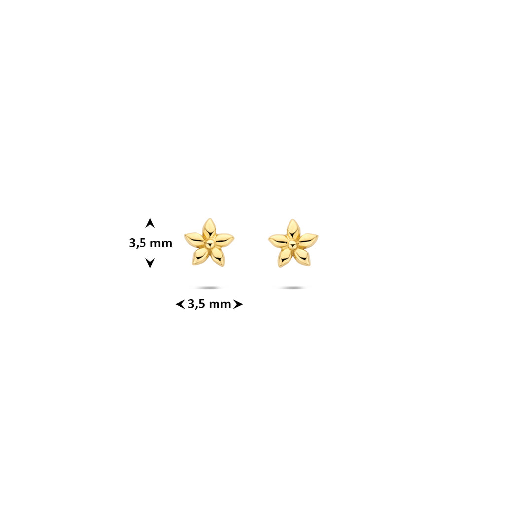 Ohrstecker Blume 3,5 mm 14K Gelbgold
