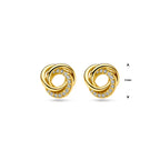 oorknoppen zirkonia 9 mm 14K geelgoud