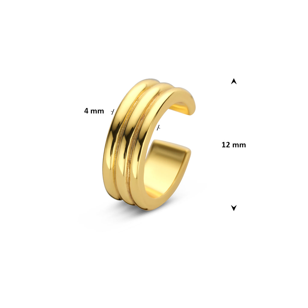 ear cuff 12 mm 1 micron zilver verguld (geel)
