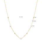 Halskette Kügelchen und Perlen 42 - 45 cm 14K Gelbgold