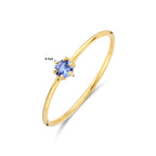 Ring mit Geburtsstein Tansanit, 14. Dezember, Gelbgold