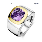 ring amethist 14K goud en zilver