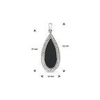 hanger onyx en zirkonia zilver gerhodineerd