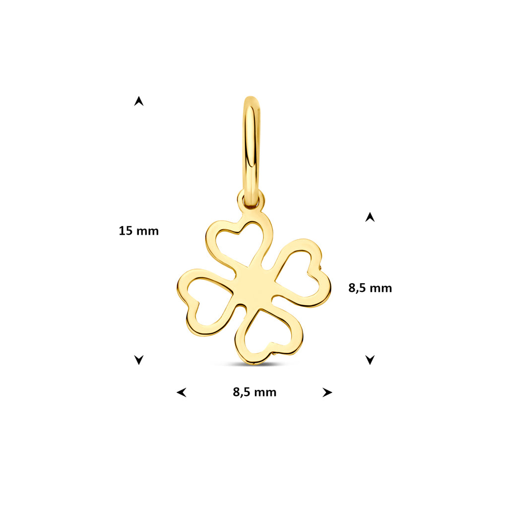 9k hanger klaver 8,5 mm 9K geel