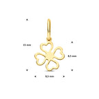 9k hanger klaver 8,5 mm 9K geel