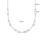Halskette Büroklammer Flachrohr 8 mm 42 + 3 cm Edelstahl