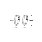 klapoorringen 13 mm zilver gerhodineerd